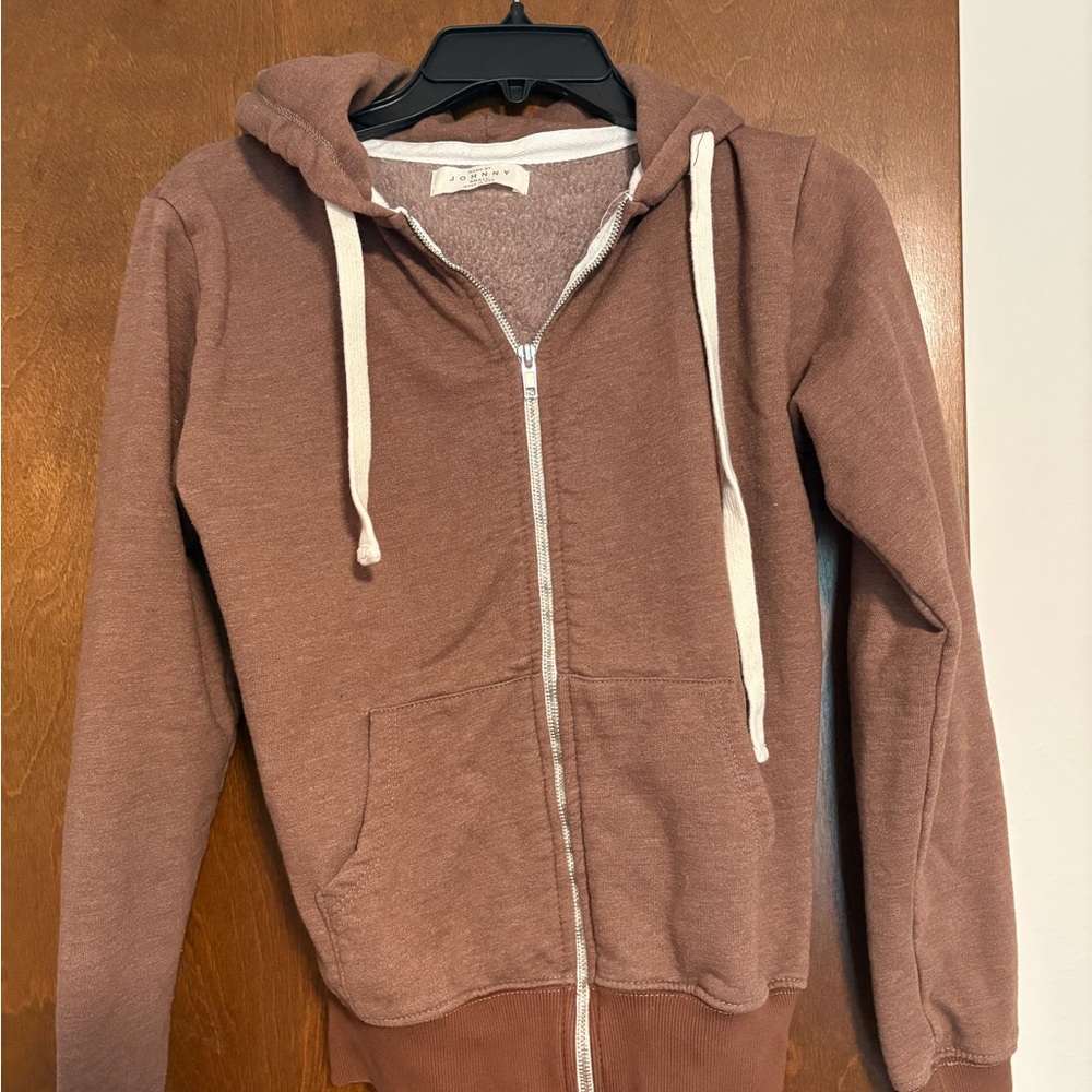 Brown Zip-Up Hoodie